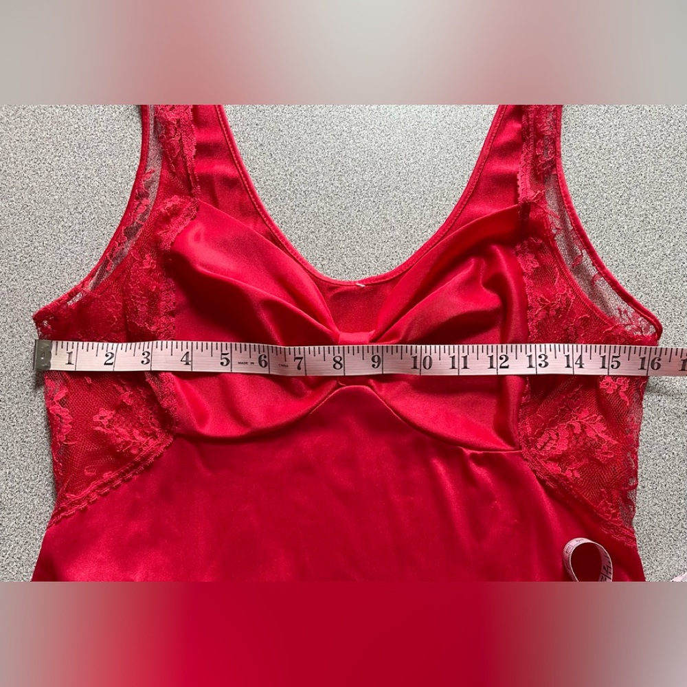 Vintage Bright Red Long Nightgown - Picture 9 of 12